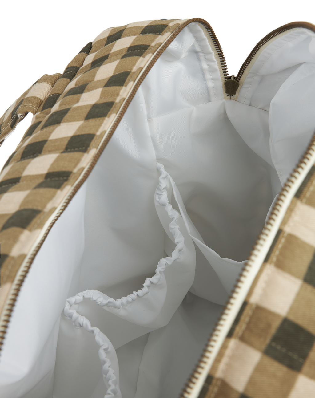 Hyde Park Waterproof Stroller Bag Interior Green Checks