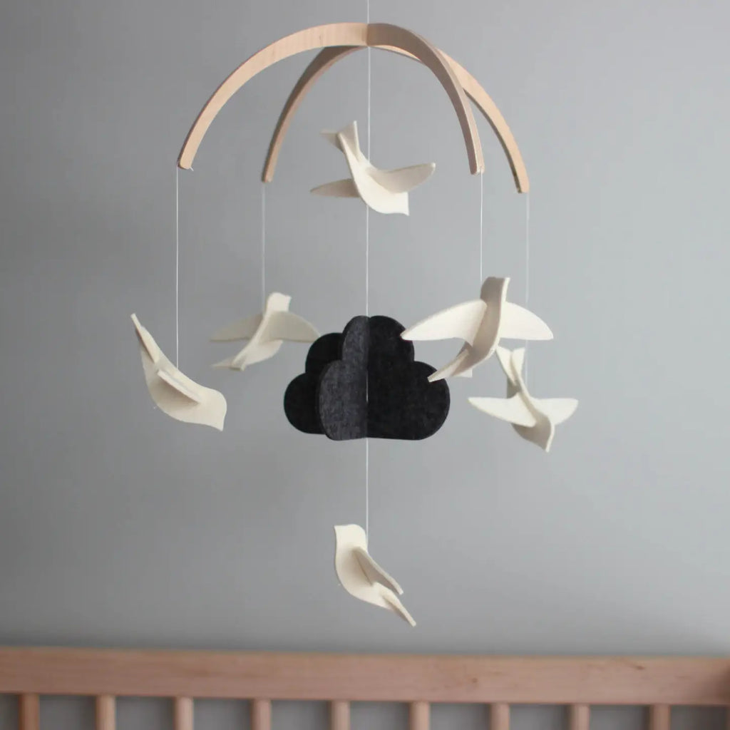 Black and white children's mobile