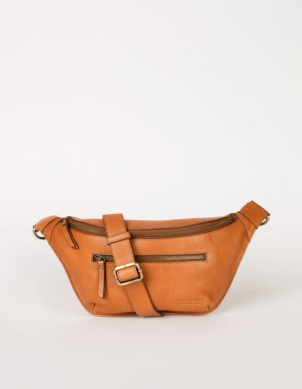 brown soft grain leather bum bag
