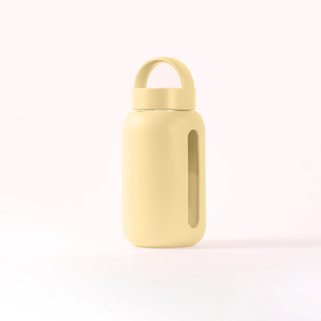 Butter Colored Mini Glass Water Bottle