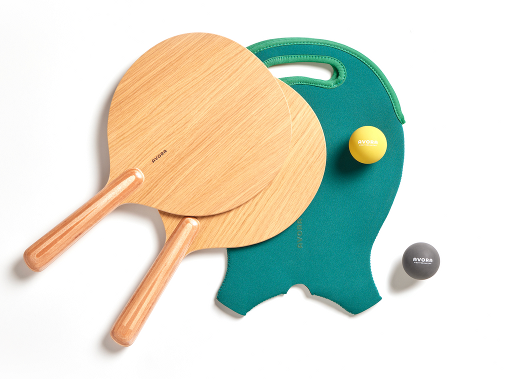 handmade beach paddle ball set