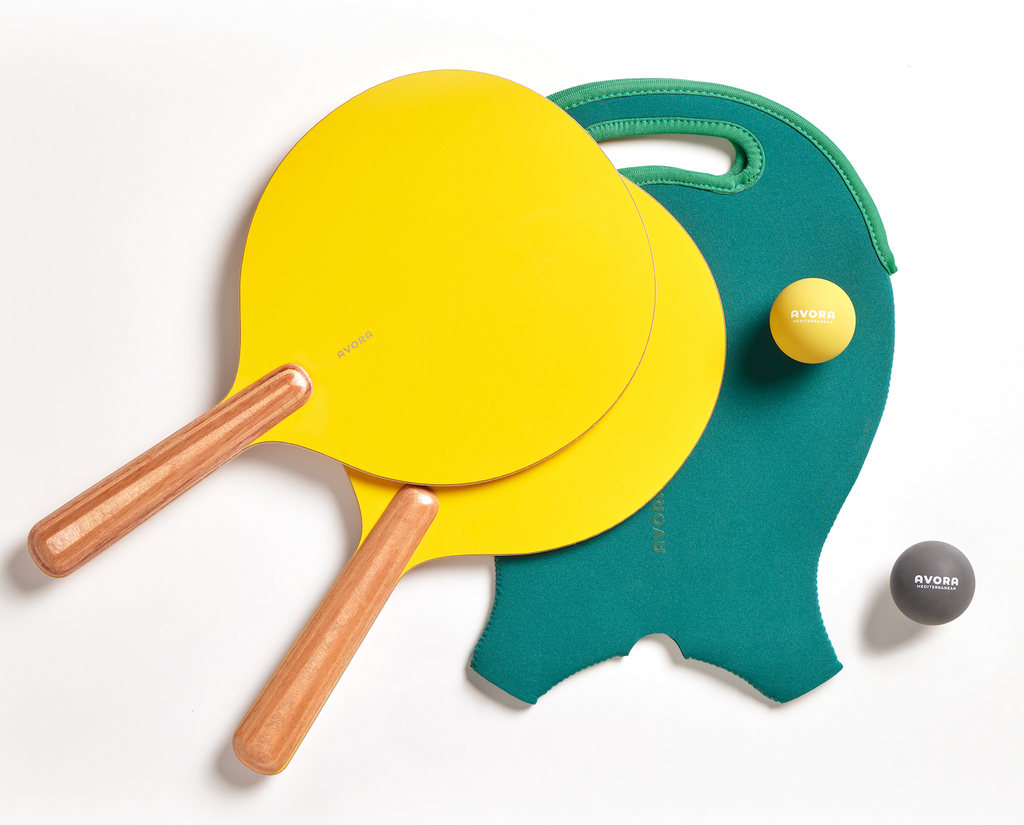 handmade beach paddle ball set