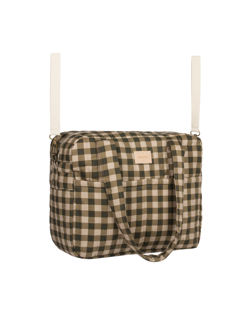 Hyde Park Waterproof Stroller Bag Camellia Print Green Checks