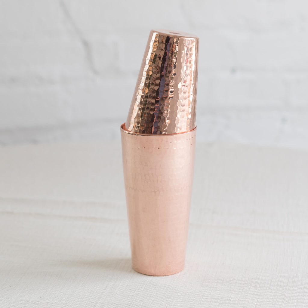 copper boston shaker - hammered copper shaker - modern bar shaker - modern cocktail shaker - Sertado copper shaker - recycled copper cocktail shaker - Sertado copper