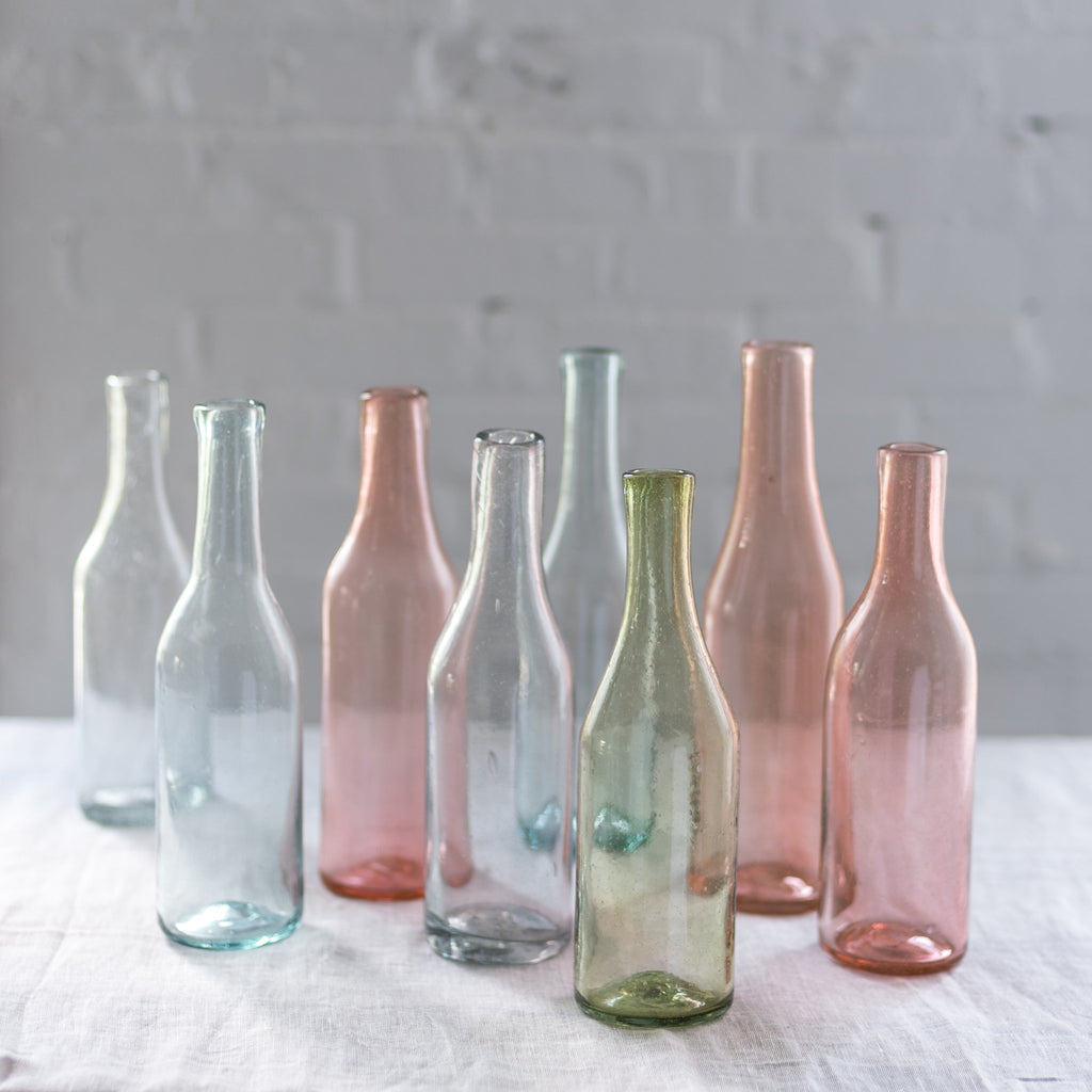 bitter's & co - hand blown glass pitcher - glass carafe - colorful glass - glass bottle