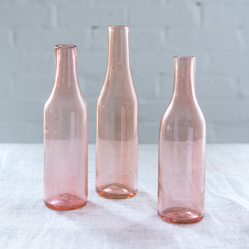 bitter's & co - hand blown glass pitcher - glass carafe - colorful glass - glass bottle