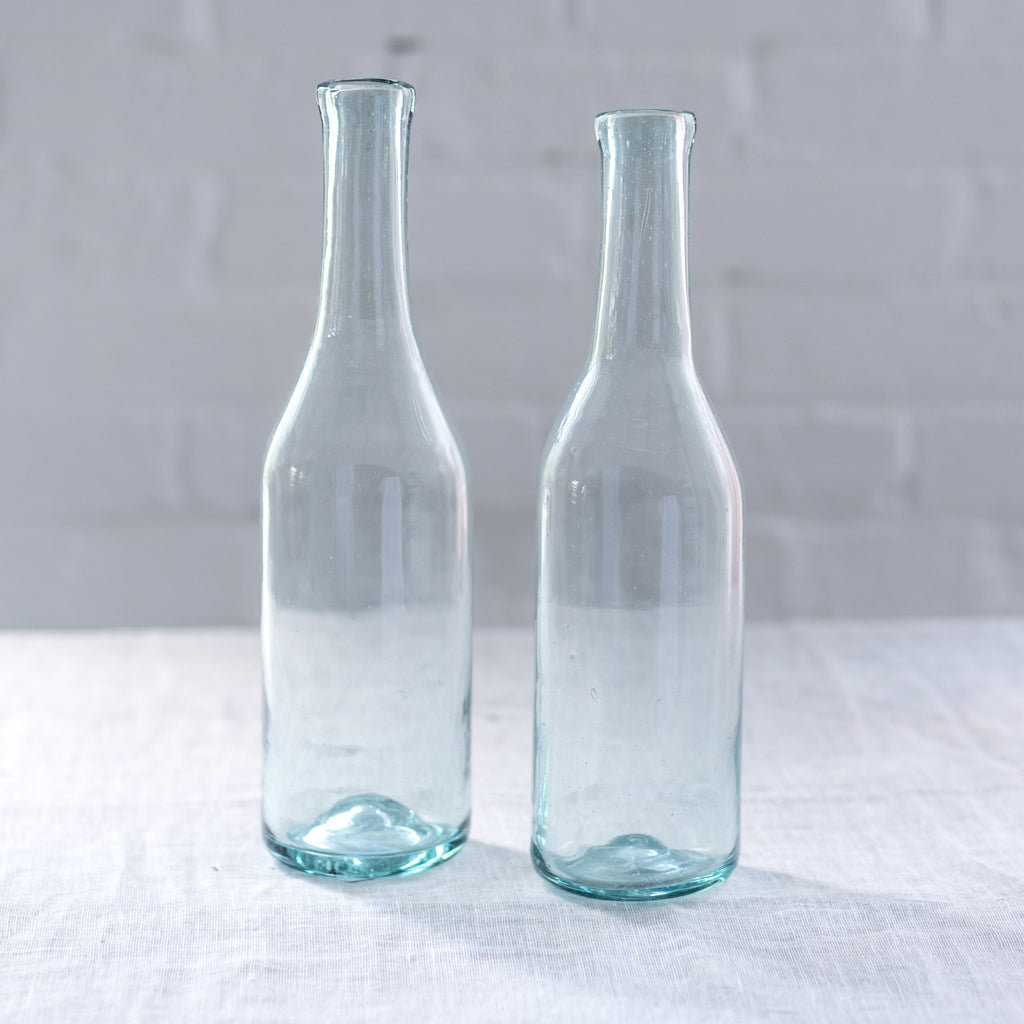 bitter's & co - hand blown glass pitcher - glass carafe - colorful glass - glass bottle