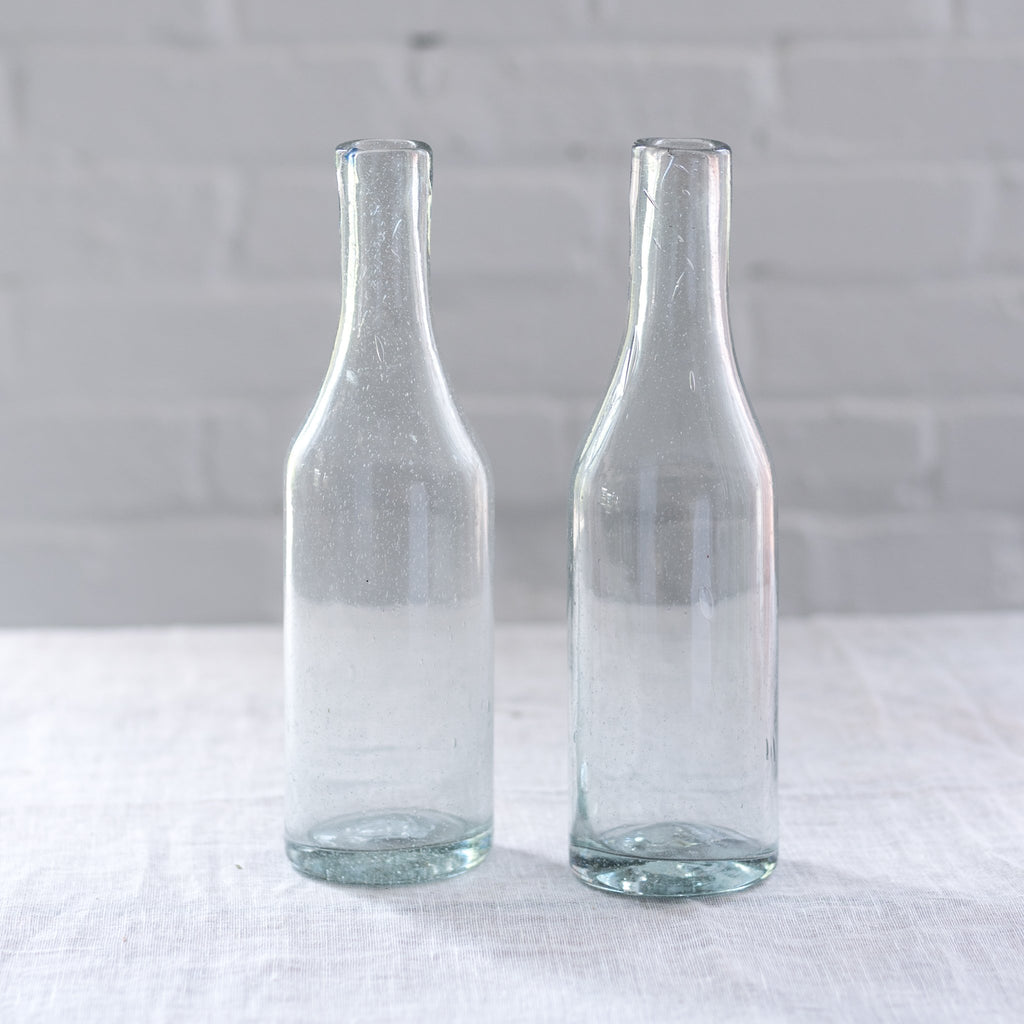 bitter's & co - hand blown glass pitcher - glass carafe - colorful glass - glass bottle