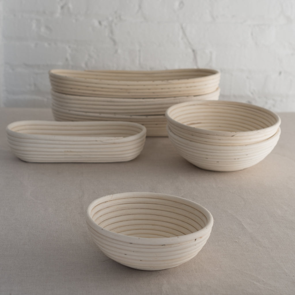 A collection of Rattan Reed Banneton Bread Proofing Basket