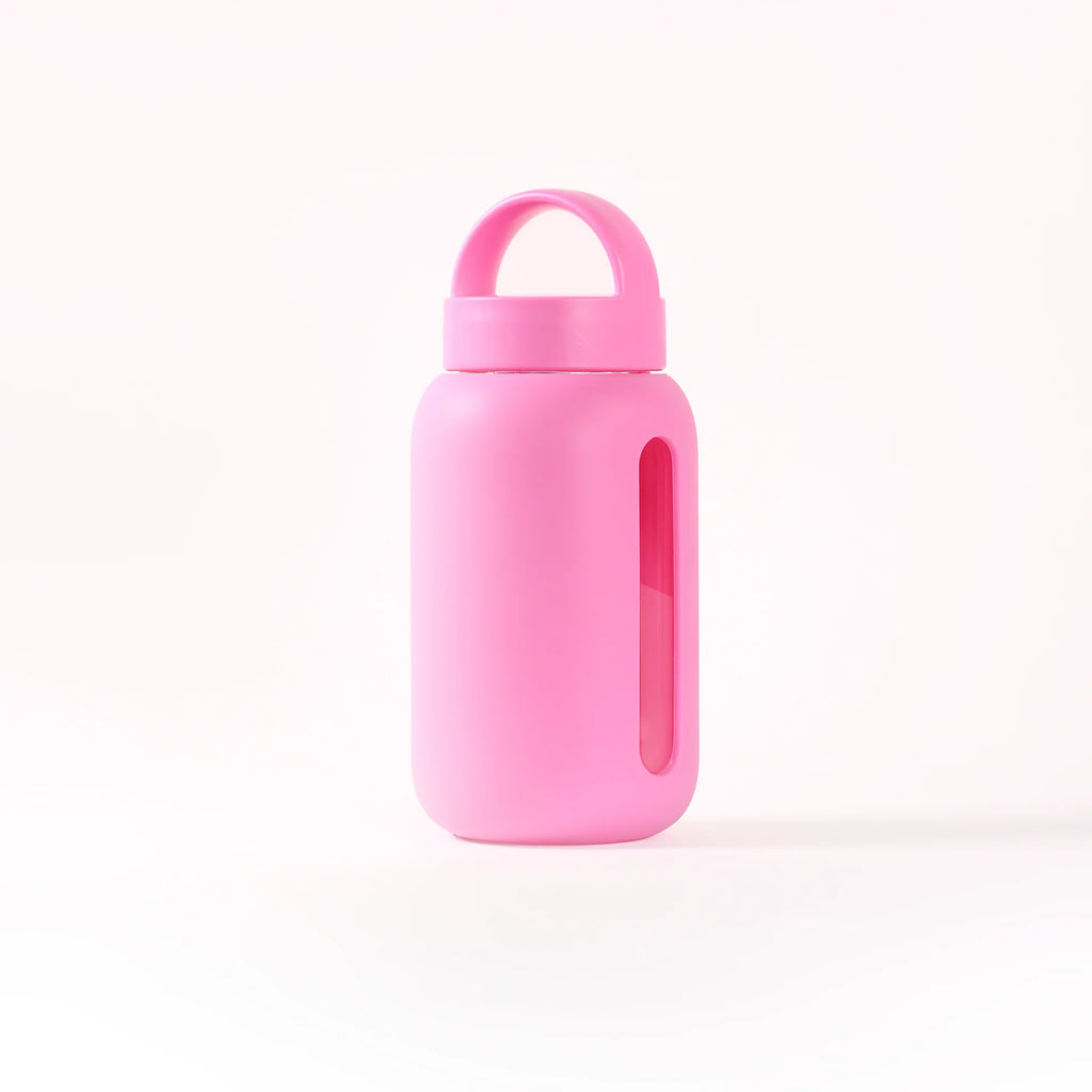 Bubblegum Colored Mini Glass Water Bottle