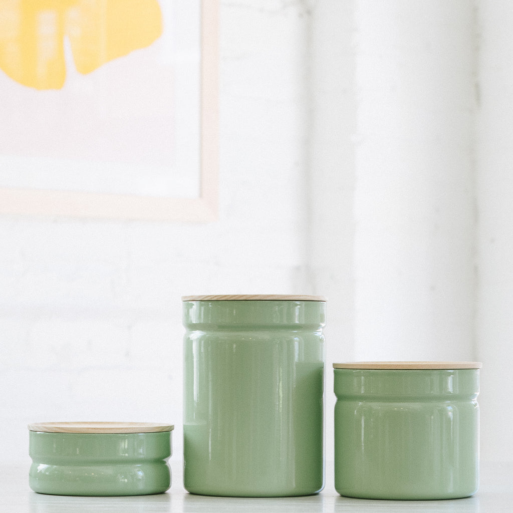 Green RIESS Porcelain Enamel Food Storage Containers