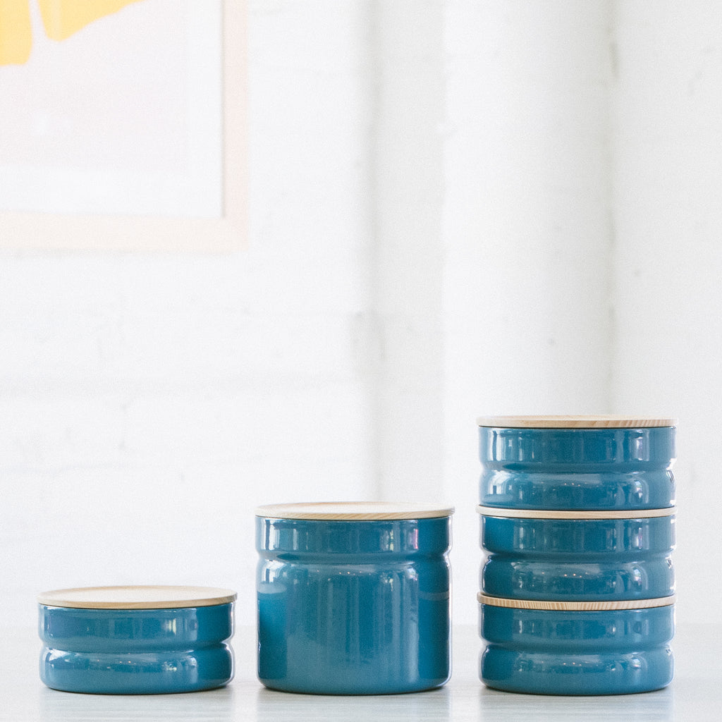 Blue RIESS Porcelain Enamel Food Storage Containers