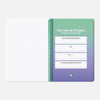 Projects notebook with gradient cover from green to purple on a white background