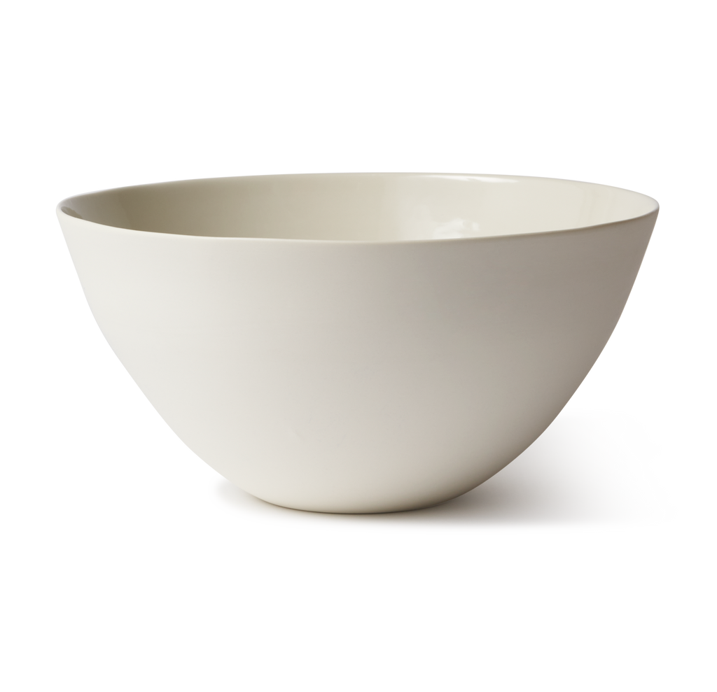 White ceramic bowl on a white background