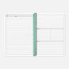 Two spiral-bound planners with grid and plain pages on a white background