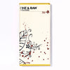 Fine & Raw chocolate bar packaging with decorative elements on a white background