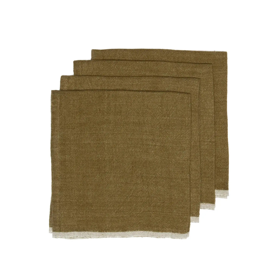 Set of three brown placemats on a white background