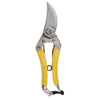 Gardening shears with yellow handles on a white background