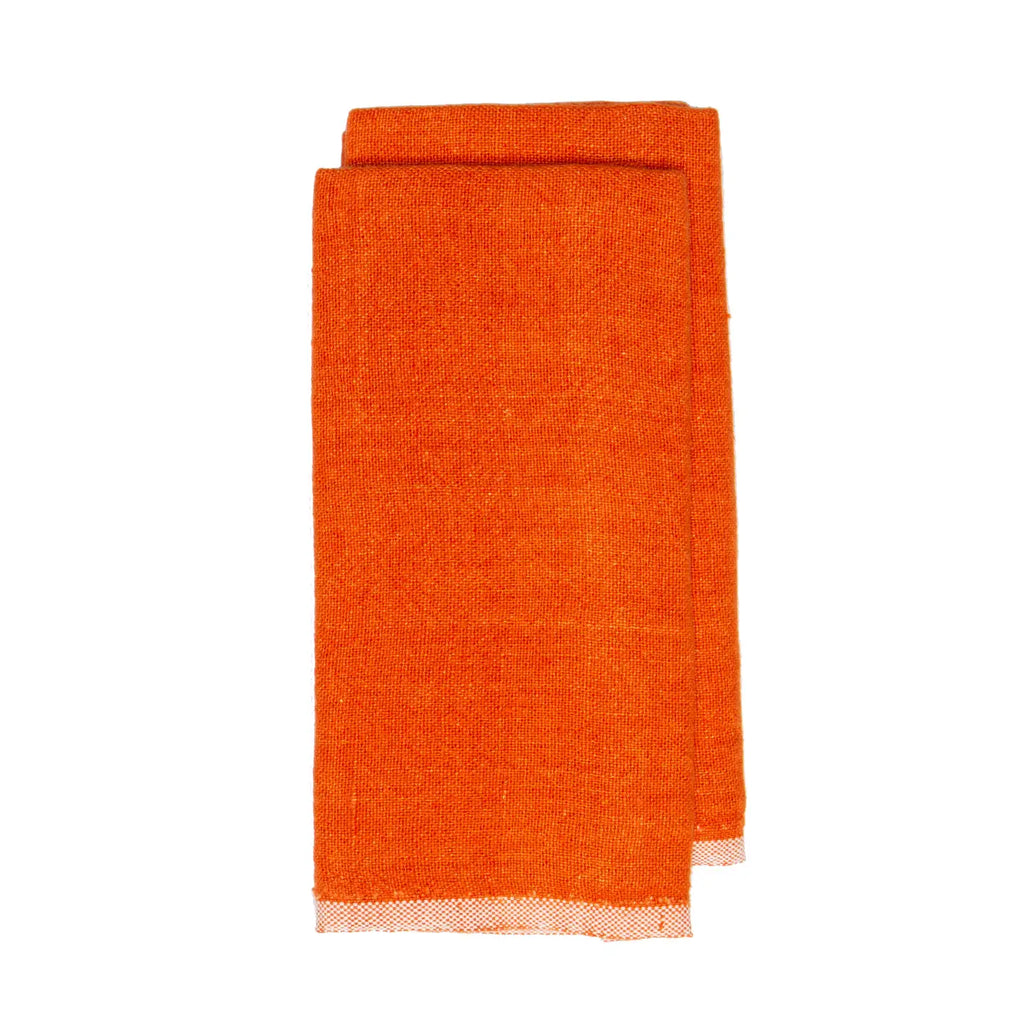 Orange towel on a white background