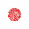 Red pie dish with white speckles on a white background