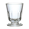 Clear glass tumbler on a white background