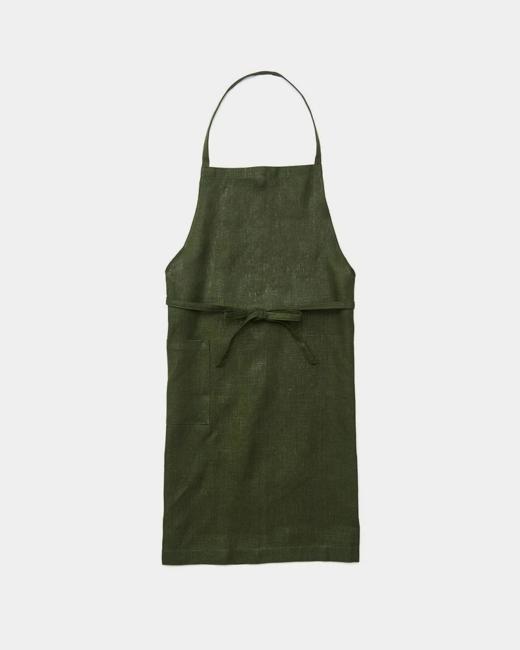 Green apron on a light gray background