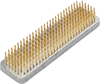 Rectangular metal plate with gold-colored pins.