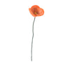 Single orange artificial flower on a white background