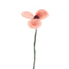 Felted pink flower on a white background