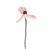 Artificial flower with red center and white petals on a white background