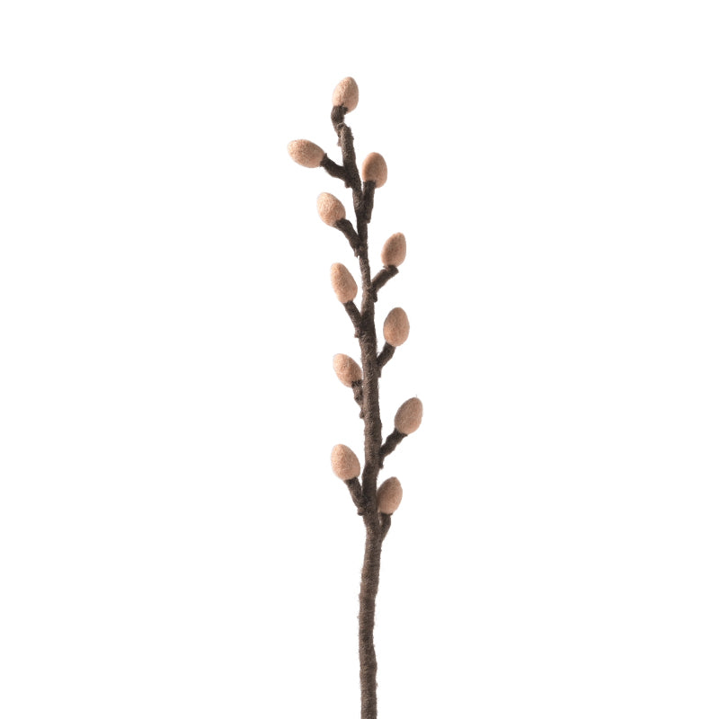 felt branch with buds on a white background