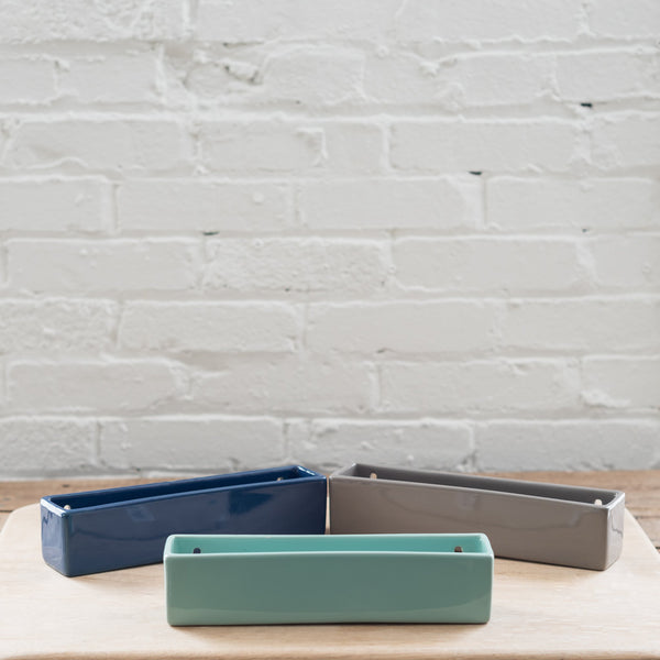 chive planter - plant wall brick - wall brick - wall planter - cobalt - seafoam - gray