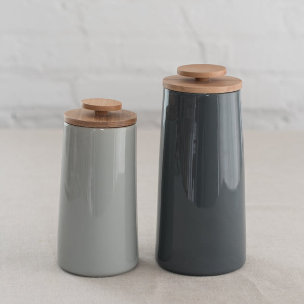 Emma stoneware canisters - stelton emma canisters - emma canister - grey canister - storage jar