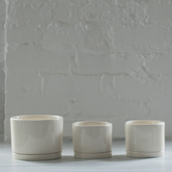 white - ceramic planter - tandem ceramics - ceramic planter